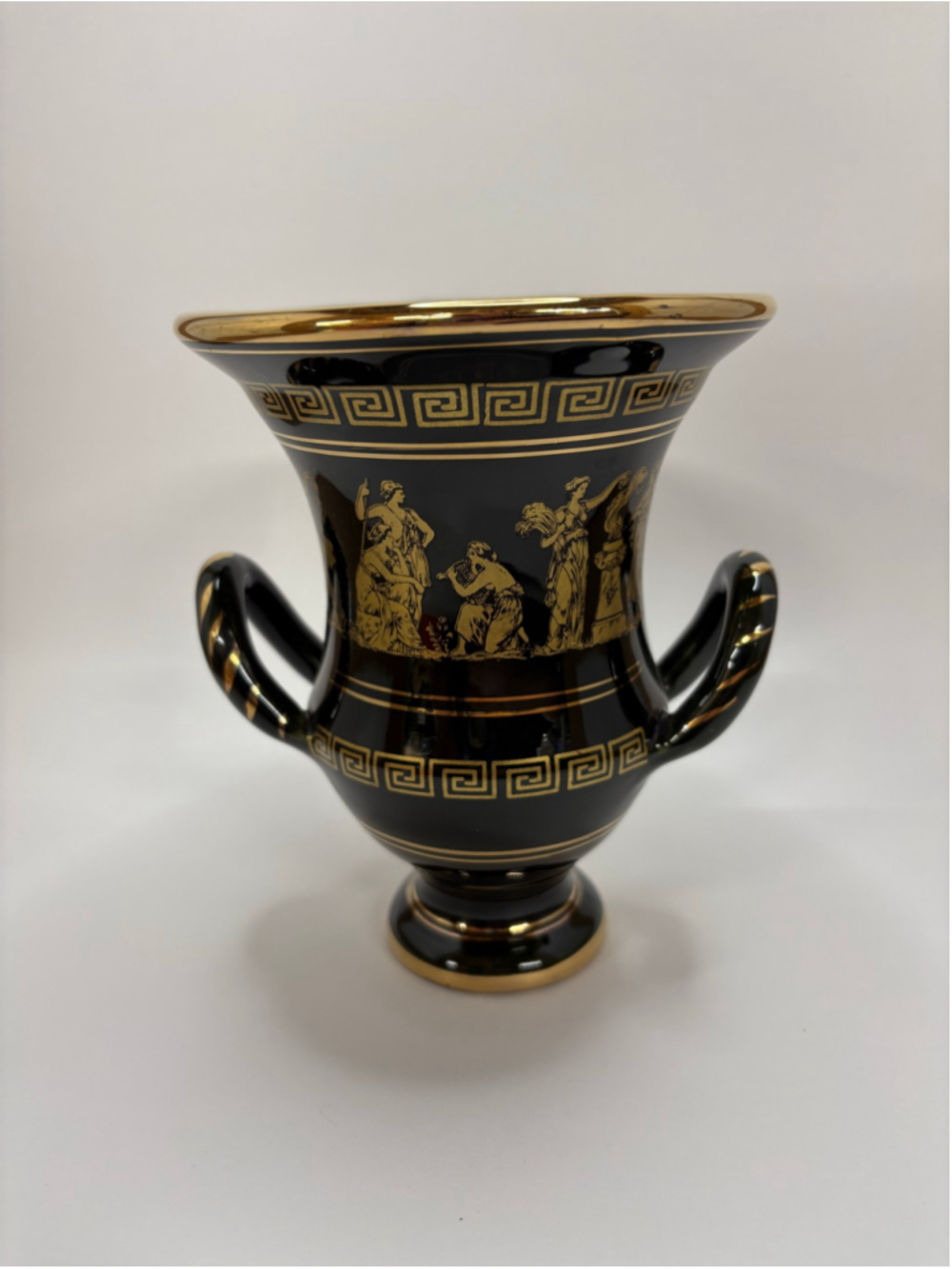 Dakas Keramik Rhodos 24k Gold Greek Style Vase Green and Gold - Picture 3 of 8